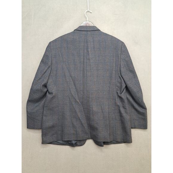 Pronto Uomo Sport Coat Jacket Blazer 100% Lambswool Sz 52r Plaid Grey 2-Button - Picture 7 of 10